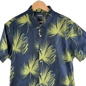 BONOBOS Mens XL Short Sleeve Button Down Shirt Palm Leaf Print Standard Fit
